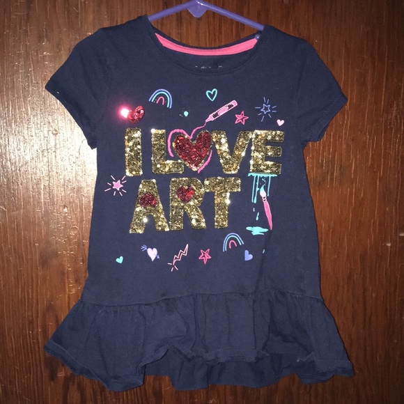 Cynthia Rowley Other - 🛍BOGO Cynthia Rowley I Love Art Girls Tunic T Shirt Blue 5/6